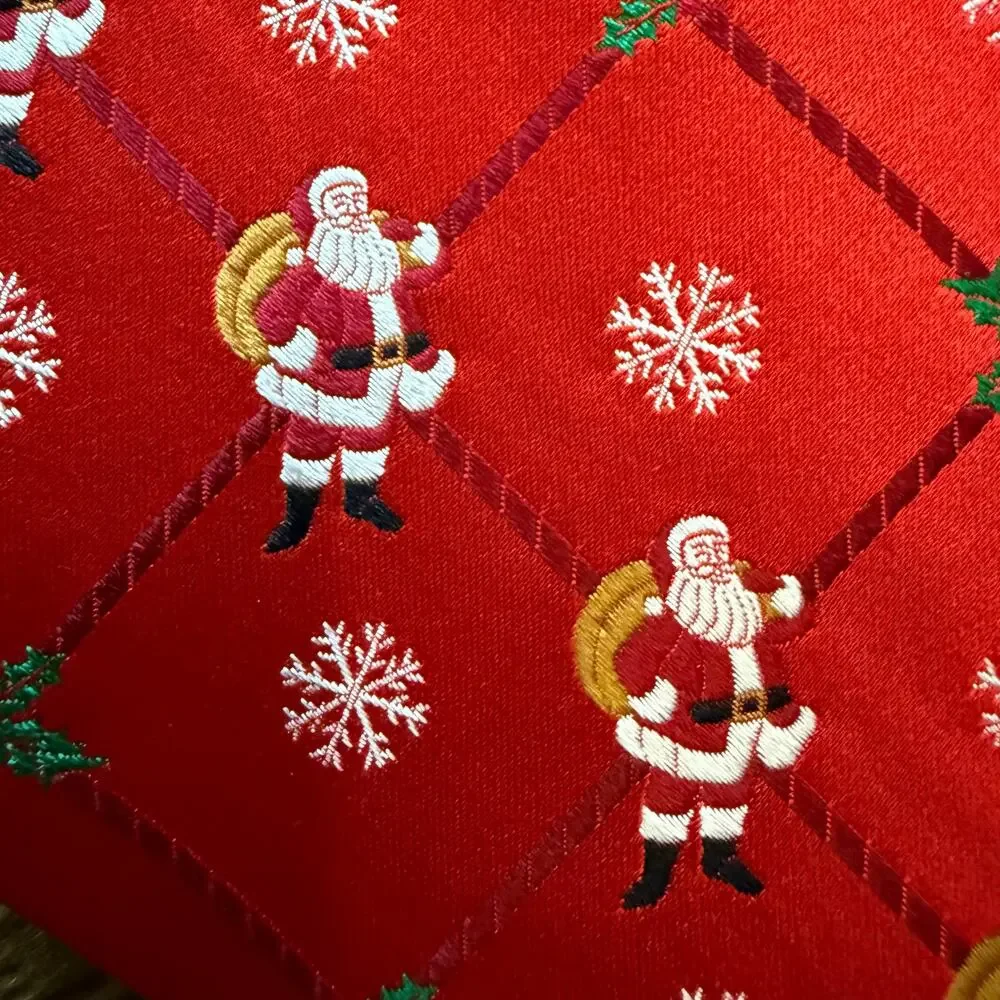 Holiday Traditions by Hallmark Christmas Necktie Bright Red 100% Silk Tie‎